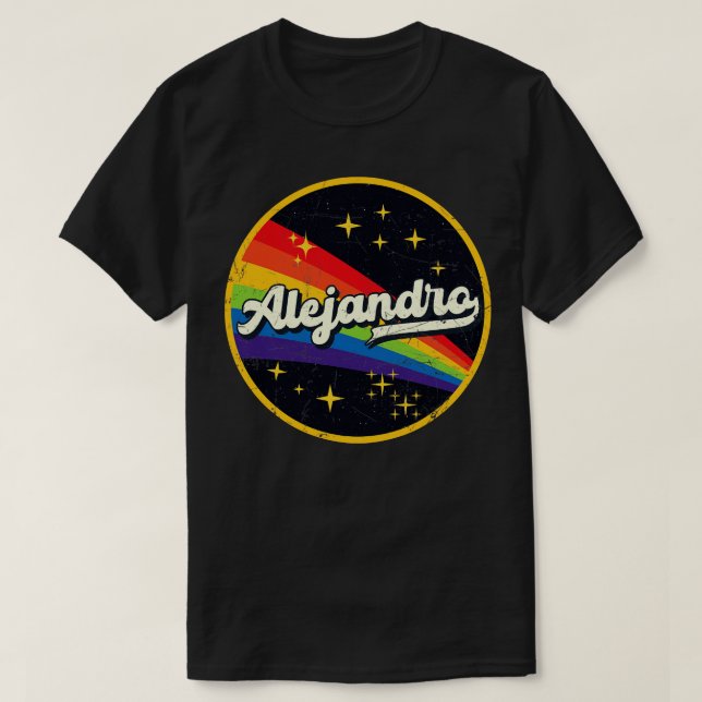Camiseta Alejandro Rainbow No Espaço Vintage GrungeStyle (Frente do Design)
