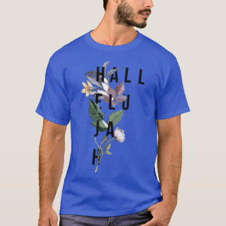 Camiseta Aleluia Cristãotipografia Floral retrô