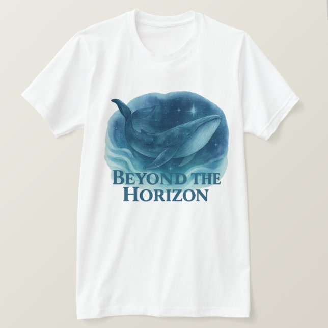 Camiseta Além do Horizonte - Maiúscula Aquecedora da Baleia (Frente do Design)