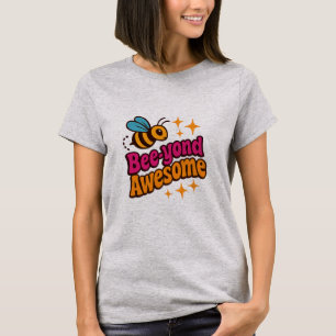 Camiseta Além do incrível Camisa-Na moda de-abelha-branca
