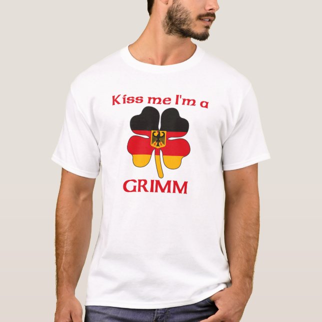 Camiseta Alemães personalizados beijam-me que eu sou Grimm (Frente)