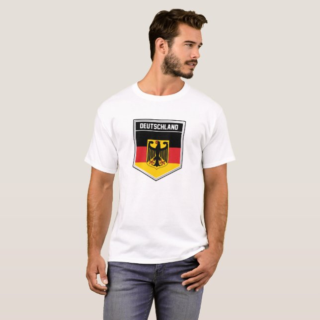 Camiseta Alemanha/Alemanha Sinalizador blindagem T-Shirt (Frente Completa)