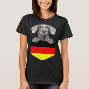 Camiseta Alemanha Bandeira Weimaraner Cão Em Bolso