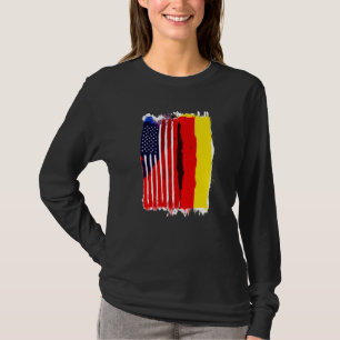 Camiseta Alemanha dos Estados Unidos Bandeira Half American