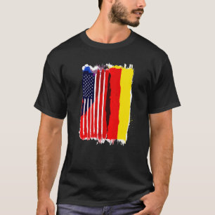 Camiseta Alemanha dos Estados Unidos Bandeira Half American