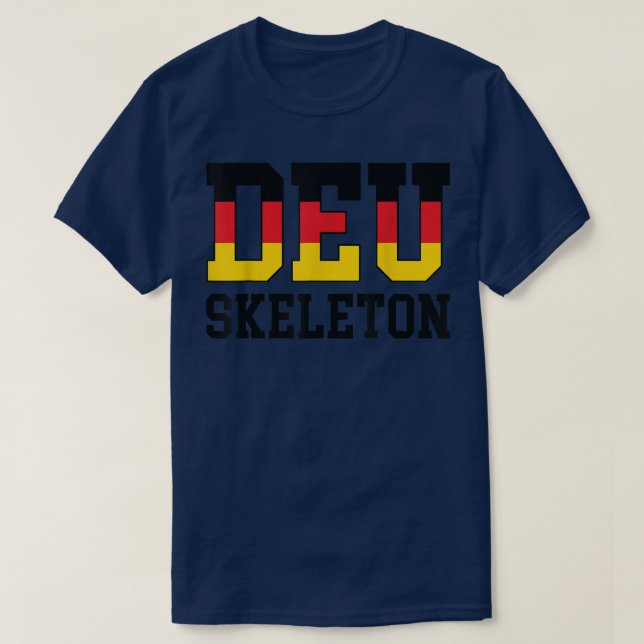 Camiseta Alemanha Flag Musher German DEU Skeleton  (Frente do Design)