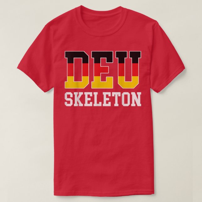 Camiseta Alemanha Flagge DEU Skeleton  (Frente do Design)