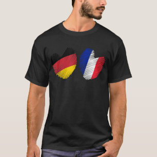 Camiseta Alemanha França Coração Alemanha Bandeira Francesa