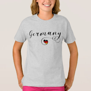 Camiseta Alemanha Heart, Bandeira Alemã