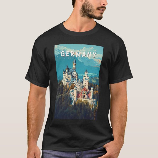 Camiseta Alemanha Ilustração Viagem Art Vintage (Frente)