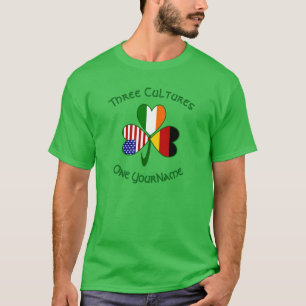 Camiseta Alemanha Irlanda EUA Trevo Bandeira Personalizada