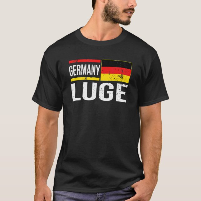 Camiseta Alemanha Luge Flag Sled Sledge Racing Extreme Wint (Frente)