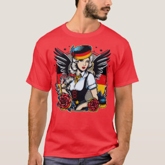 Camiseta Alemanha Moça Alemanha Bandeira das Mulheres Germe