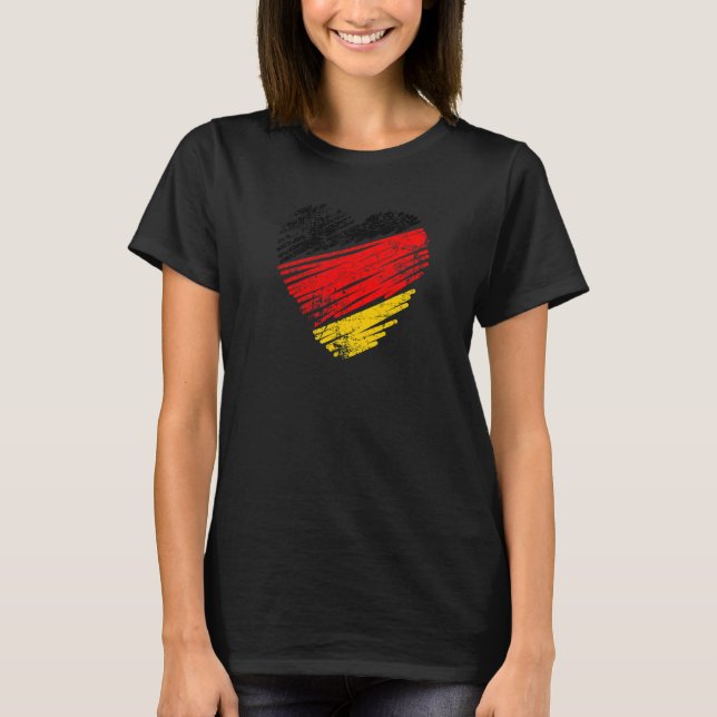 Camiseta Alemanha nas cores do coração da bandeira (Frente)