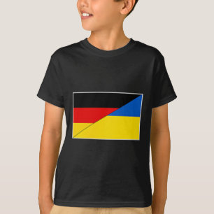 Camiseta Alemanha Ucrânia Bandeira Suporte Alemão Ucraniano