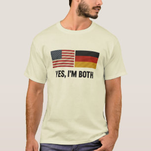 Camiseta Alemão Americano Sim Eu Sou Ambos - Alemanha EUA C