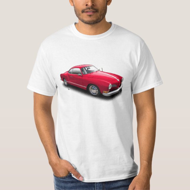 Camiseta Alemão clássico vermelho Ghia no t-shirt branco (Frente)