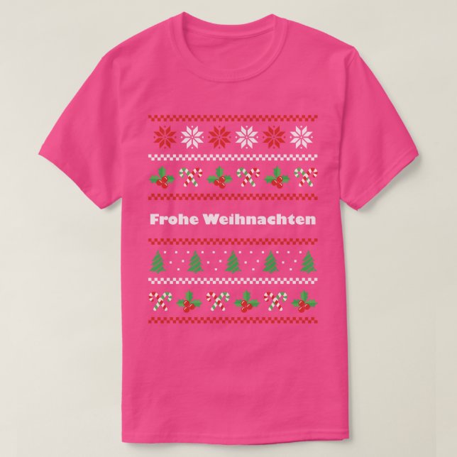 Camiseta Alemão de Natal Frohe Weihnachten (Frente do Design)