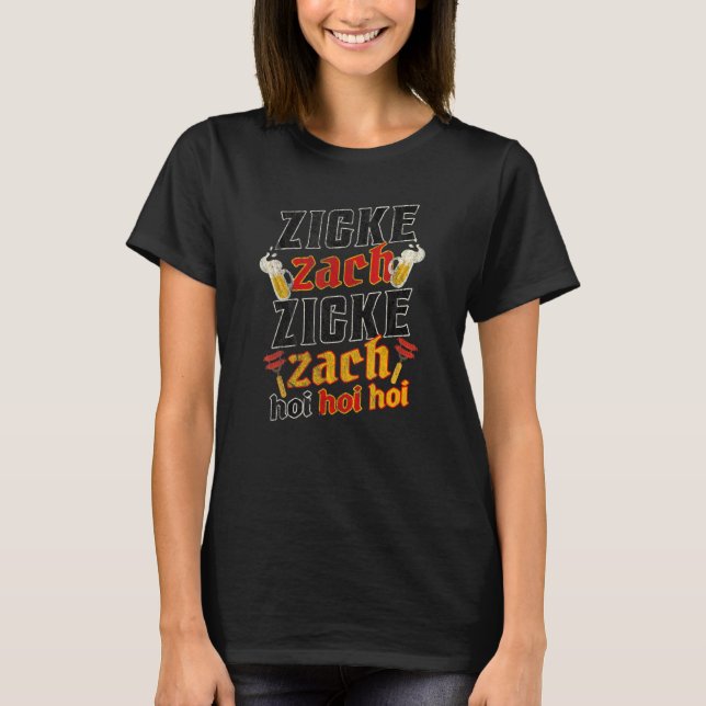 Camiseta Alemão Oktoberfest Zicke Zacke Zicke Zacke Hoi Hoi (Frente)