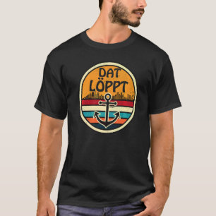 Camiseta Alemão Plana Dizendo Hamburger Jungs Und Dat Löppt