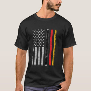 Camiseta Alemão Raízes Americanas Cresceu Alemanha EUA Flag