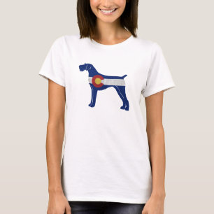 Camiseta alemão Wirehaired Pointer Colorado Flag