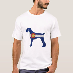 Camiseta alemão Wirehaired Pointer Colorado Flag