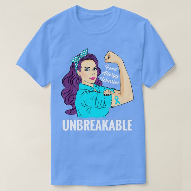 Camiseta Alergia à comida Sensibilização Guerreiro Alérgico (Frente do Design)