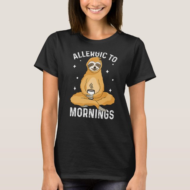 Camiseta Alergia A Manhãs Sloth Costume Sloth (Frente)