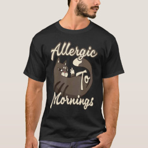 Camiseta Alergia ao gato do chapéu matinal da manhã