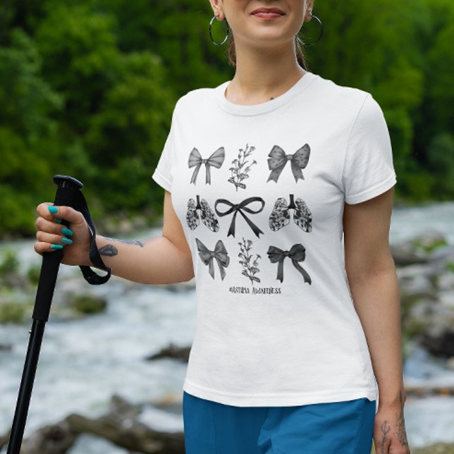 Camiseta Alergia B&W à Consciência da Asma Coquette (Criador carregado)