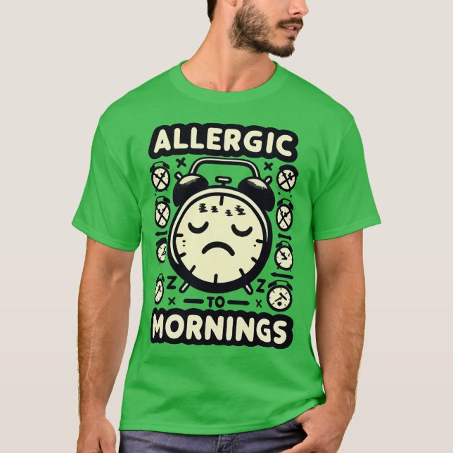 CAMISETA ALÉRGICA A MANHÃS (Frente)