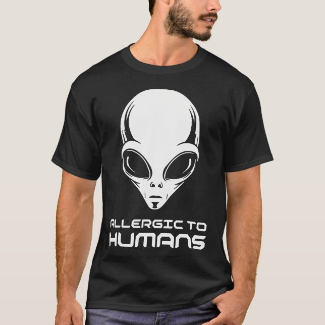 Camiseta Alergico a Humanos Alien Introvertido Extraterrest (Frente)