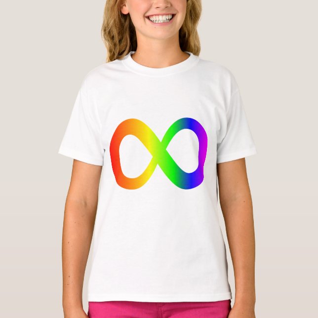 Camiseta AlERT do Símbolo do Arco-Íris do Autismo Personali (Frente)