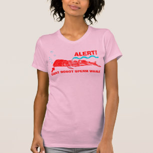Camiseta ALERTA! Baleia de esperma gigante do robô