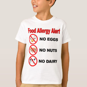 Camiseta Alerta da alergia de comida - logotipo traseiro