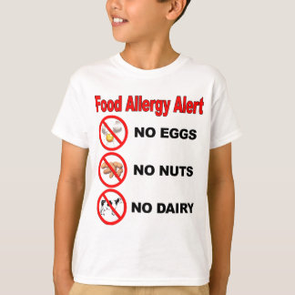 Camiseta Alerta da alergia de comida - logotipo traseiro