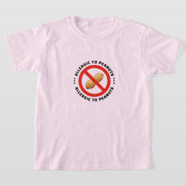 Camiseta alerta de alimento com aviso de alergia a amendoim