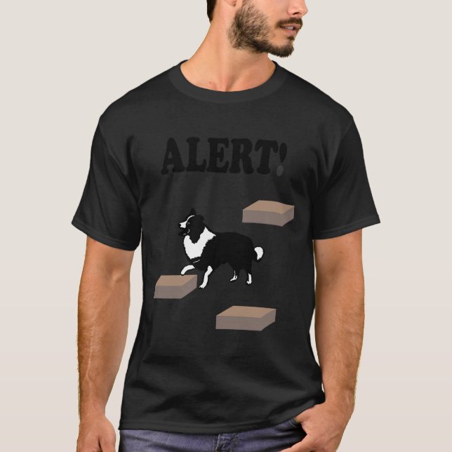 Camiseta Alerta de Trabalho de Destaque de Borda (Frente)