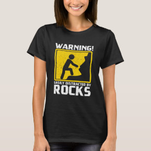Camiseta Alerta Facilmente Distraído Por Rocks Earth Geolog