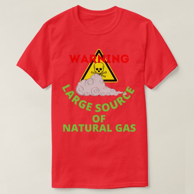 Camiseta alerta grande fonte de gás natural 27 (Frente do Design)