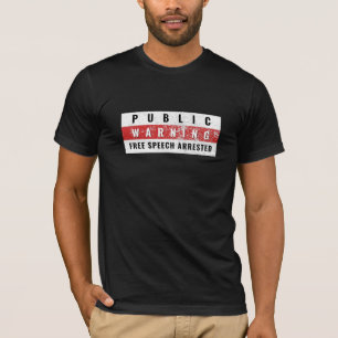 Camiseta ALERTA PÚBLICO - LIBERDADE DE EXPRESSÃO PRESO   Pr