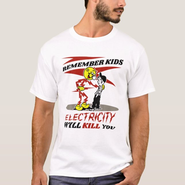 Camiseta Alertar Reddys Kilowatts, A Eletricidade O Matar (Frente)