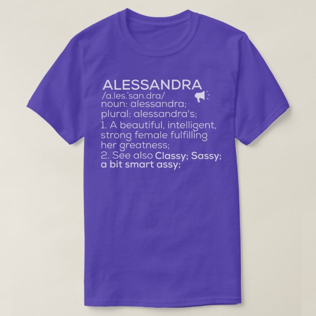 Camiseta Alessandra Nome Alessandra Definição Alessandra F (Frente do Design)
