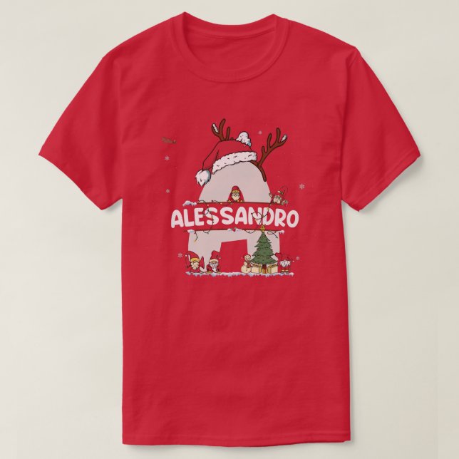 Camiseta Alessandro Christmas w Alessandro Name for engraça (Frente do Design)