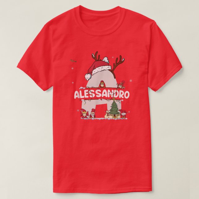 Camiseta Alessandro Christmas w Alessandro Name for engraça (Frente do Design)