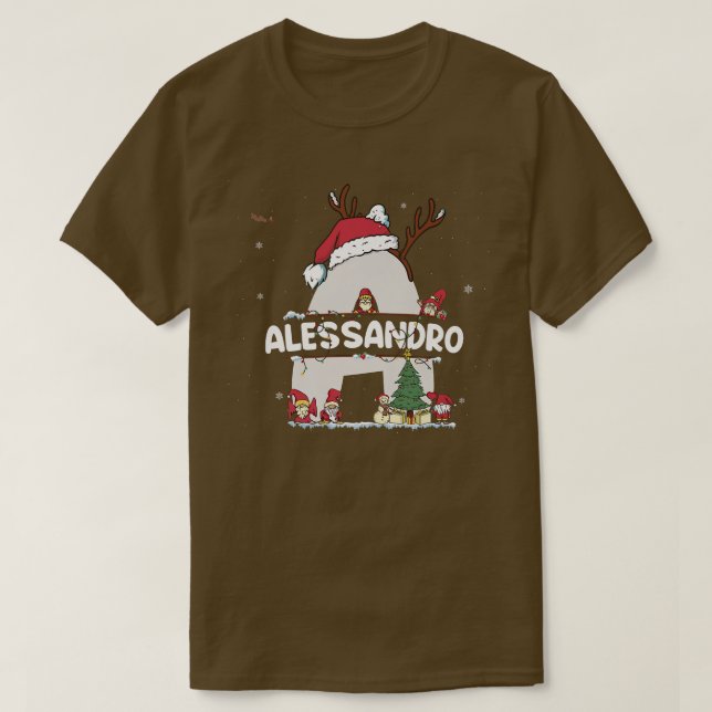 Camiseta Alessandro Christmasw Alessandro Name para Xm engr (Frente do Design)