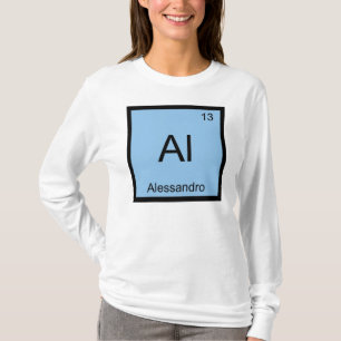 Camiseta Alessandro Name Química Elemento Químico Mesa Pe