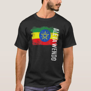 Camiseta Aleta Wendo Etiópia Bandeira Para Mulheres Etíopes