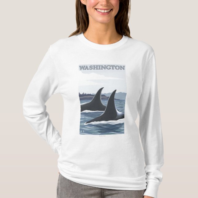 Camiseta Aletas de WashingtonOrca (Frente)